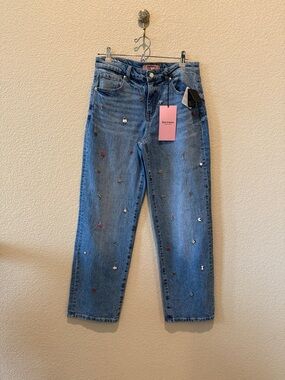 New With Tags Viral Juicy Couture Blue Straight-Leg Jeans Multicolor Charms 5/27
